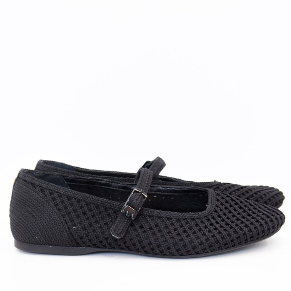 Birdies Black Mary Jane Flats -Hummingbird- Braided Mesh Shoes Size 10M - Picture 2 of 13